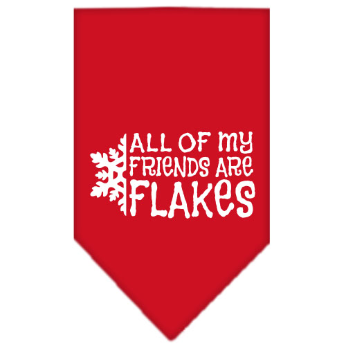 All my friends are Flakes Screen Print Bandana Red Small